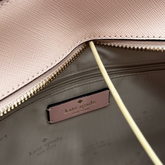 Kate Spade Madison Printed Medium Satchel Bag Conch Pink - Picture 12 of 13